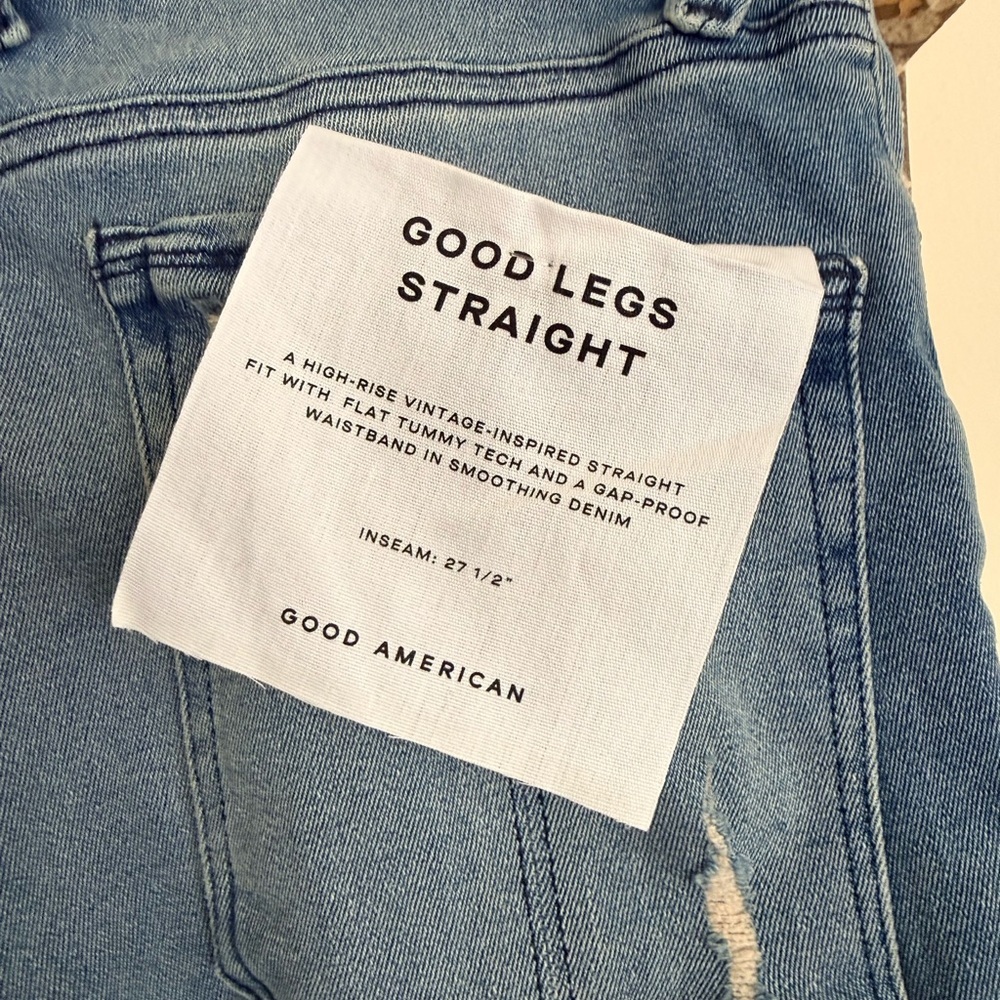 NWT Good American Split Pocket Straight Leg Jeans Size 6/28 - Picture 8 of 11